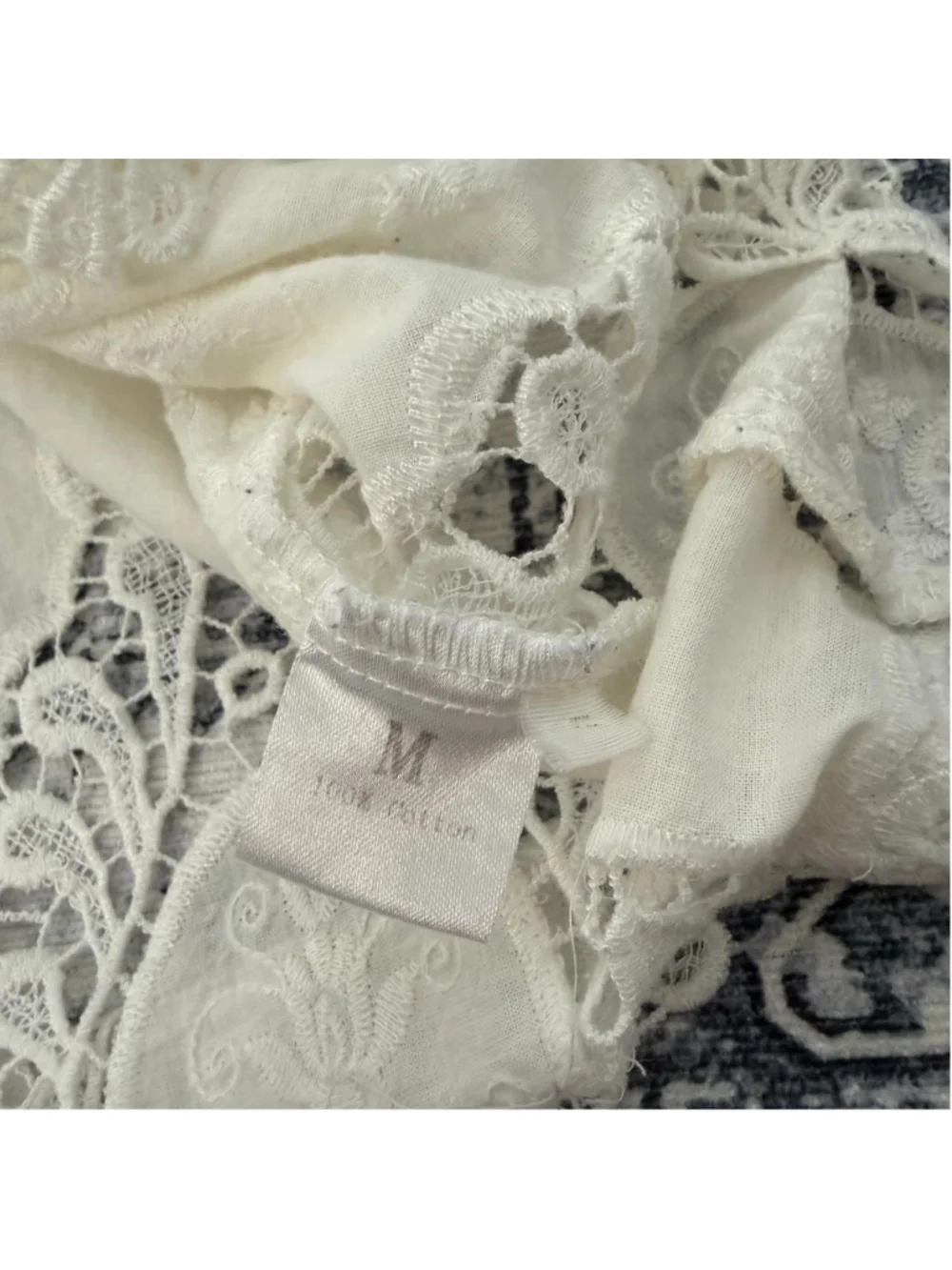 Azalea White Tank Top with Embroidery - Size M